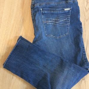 WHBM slim crop denim capris